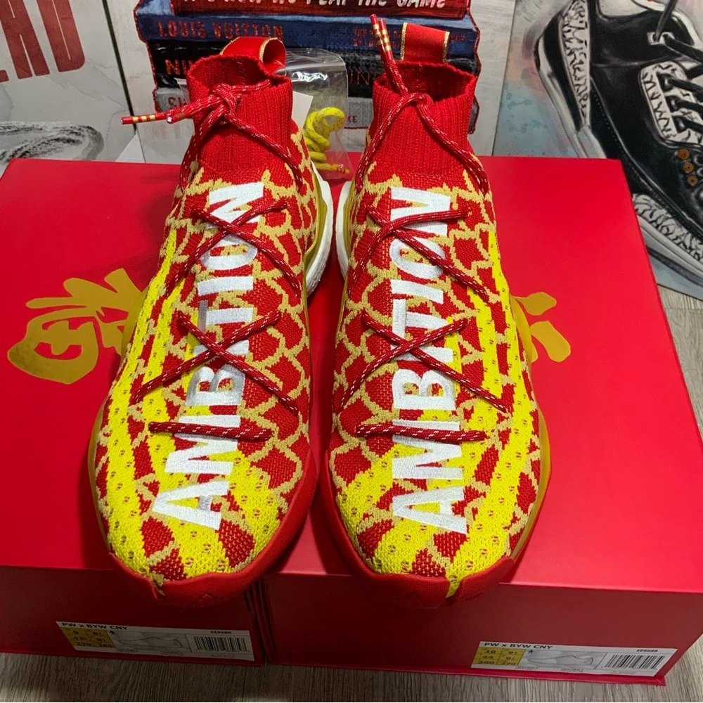 Adidas PW X BYW CNY Pharrell Men's Size 9.5 Chinese New Year Red/Yellow
